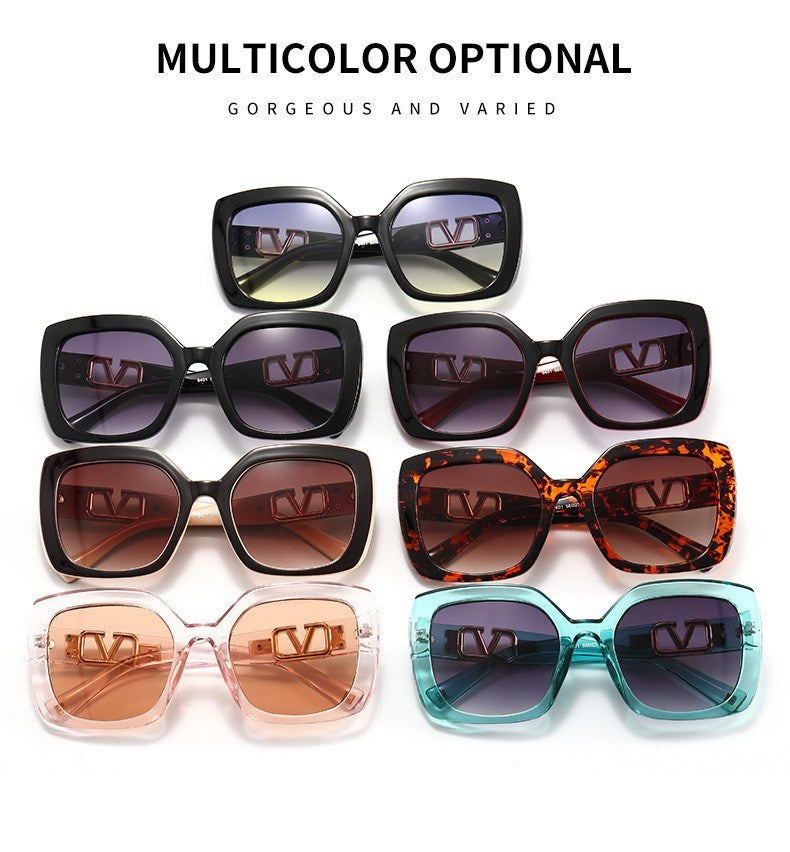 Women's Square Frame Versatile Gradient Sunglasses