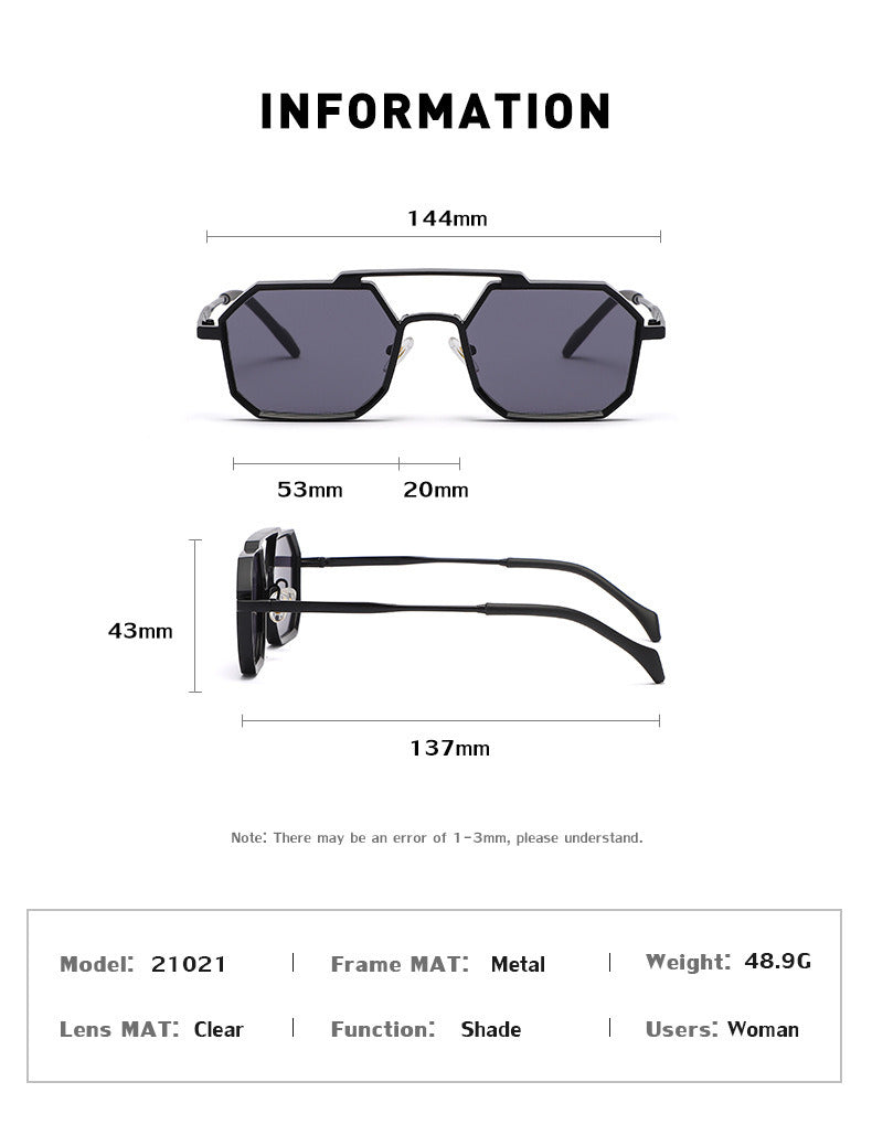 Steampunk Sunglasses Polygon Frame Sunglasses