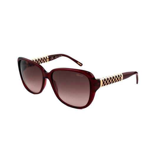 Chopard SCH184S-0954 Dark Burgundy Square Brown Gradient Lens Women's Plastic Sunglasses