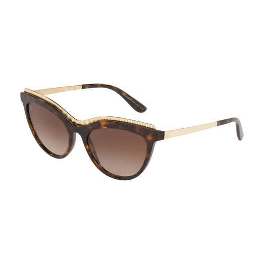 Dolce & Gabbana DG4335-502/13 Havana Cat-Eye Women's Brown Gradient Lens Sunglasses