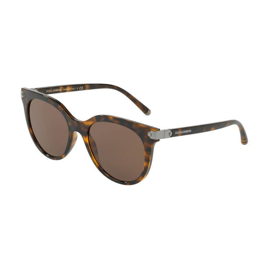 Dolce & Gabbana DG6117-502/73 Havana Cat-Eye Brown Lens Women's Sunglasses