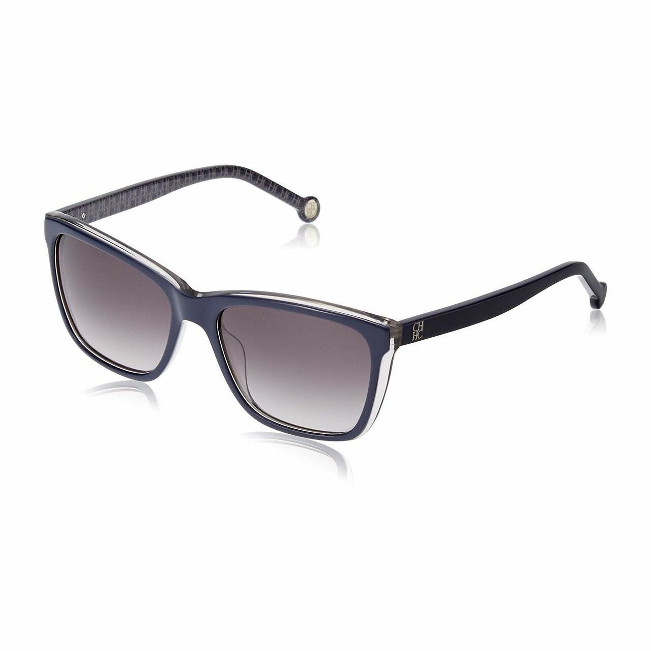 Carolina Herrera SHE695-0N86 Dark Blue Square Plastic Grey Lens Women's Sunglasses