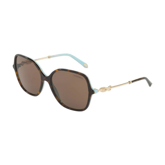 Tiffany & Co. TF4145B-81343G Havana Blue Oversize Light Brown Lens Women's Sunglasses