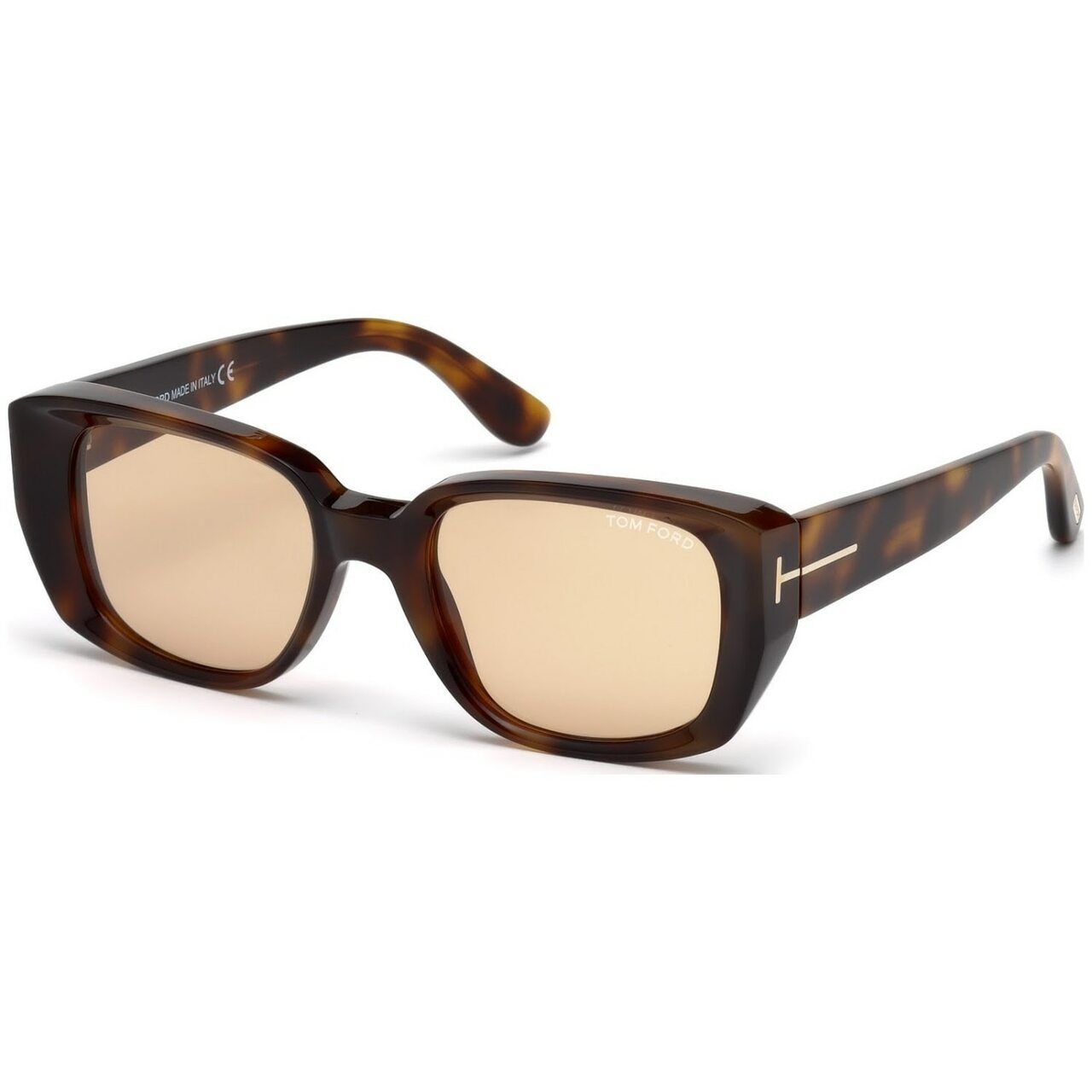 Tom Ford TF492-52E Raphael Dark Havana Rectangular Brown Lens Women's Sunglasses