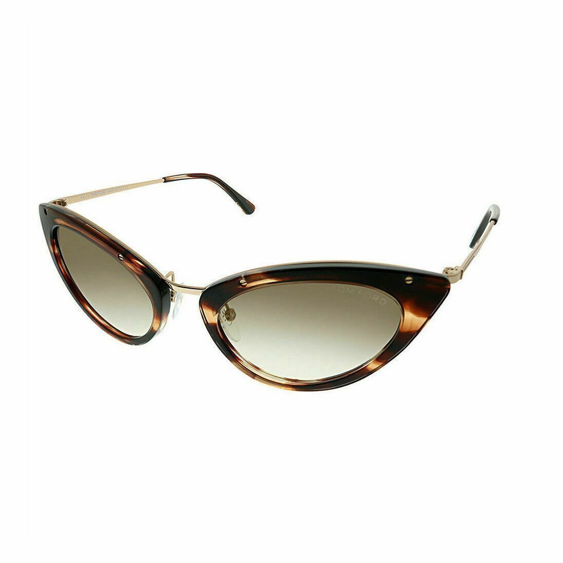 Tom Ford TF349-47G Grace Havana Cat Eye Plastic Gradient Brown Lens Women's Sunglasses