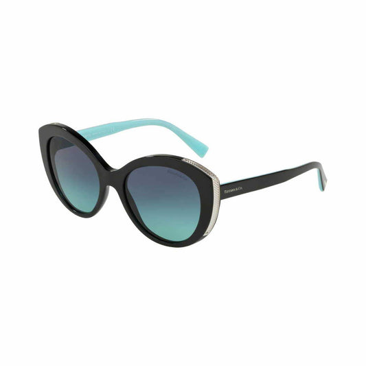 Tiffany & Co. TF4151-80019S Black Cat-Eye Azure Blue Gradient Lens Women's Sunglasses