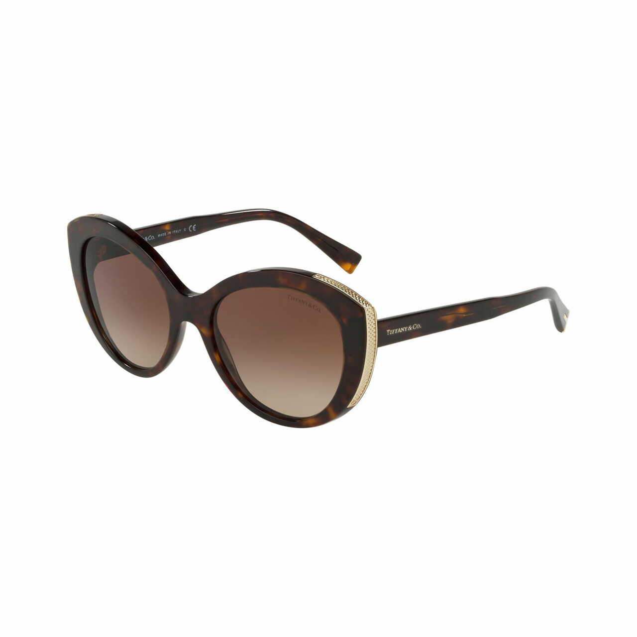 Tiffany & Co. TF4151-80153B Dark Havana Cat-Eye Brown Gradient Lens Women's Sunglasses