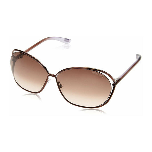 Tom Ford TF157-48F Carla Shiny Brown Oversize Soft Square Gradient Brown Women's Sunglasses