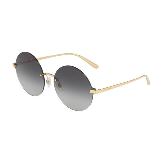 Dolce & Gabbana DG2228-02/8G Gold Round Grey Gradient Lens Women's Metal Sunglasses