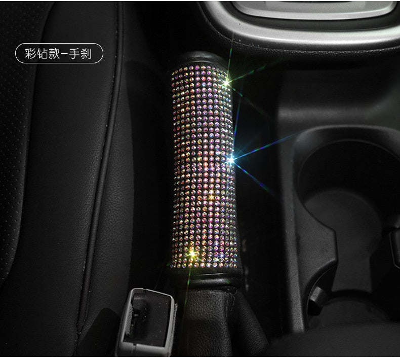 Car Bling Accessories for Woman Interior Set Styling Rhinestone Headrest Pillows Back Support Seat Cushion Pain Relief Sparkly