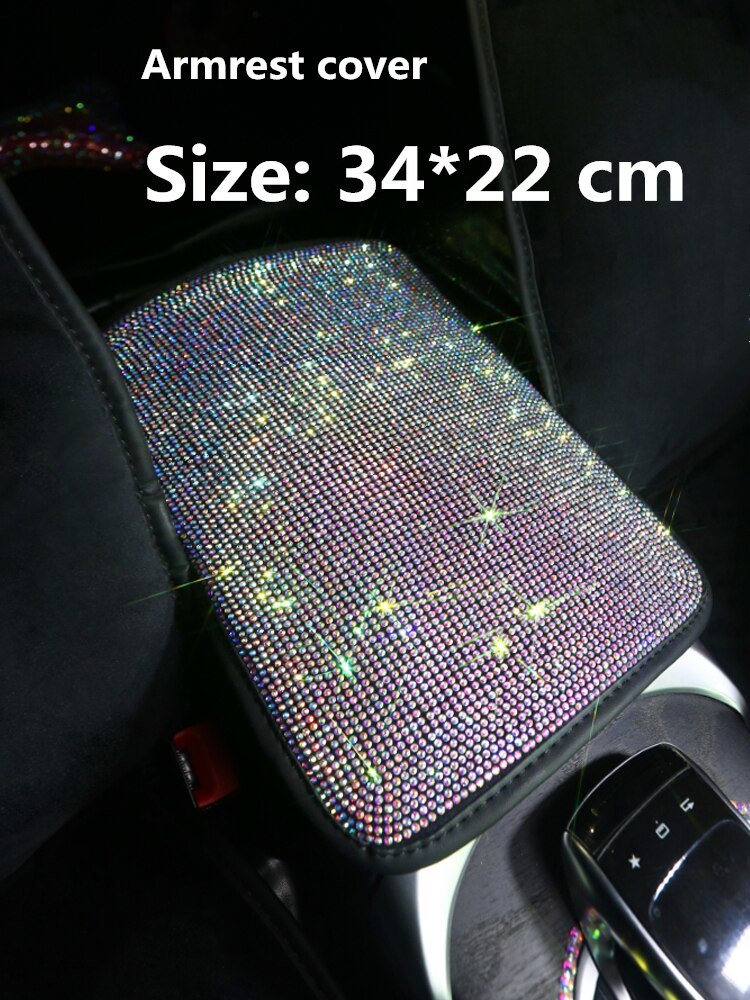 Car Bling Accessories for Woman Interior Set Styling Rhinestone Headrest Pillows Back Support Seat Cushion Pain Relief Sparkly