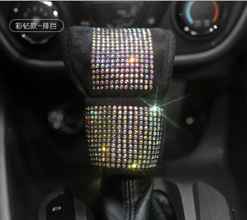 Car Bling Accessories for Woman Interior Set Styling Rhinestone Headrest Pillows Back Support Seat Cushion Pain Relief Sparkly