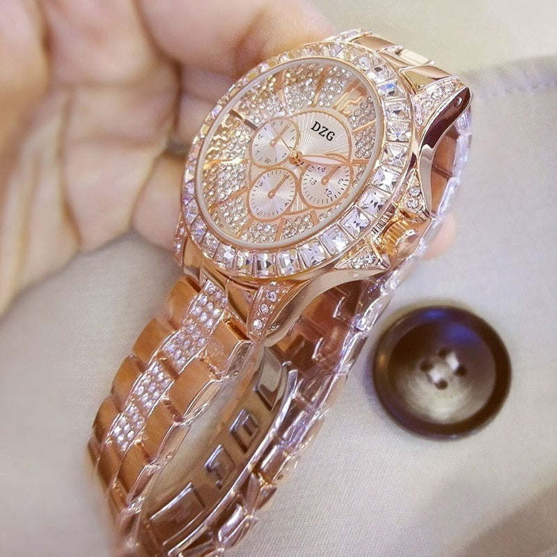 Women Watch with Diamond Watch Ladies Top Luxury Brand Ladies Casual Women Bracelet Crystal Watches