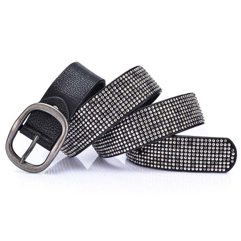 Belts High Quality Designer Women Studded Belts Brand Waist Belt Casual Pin Buckle Female Belts