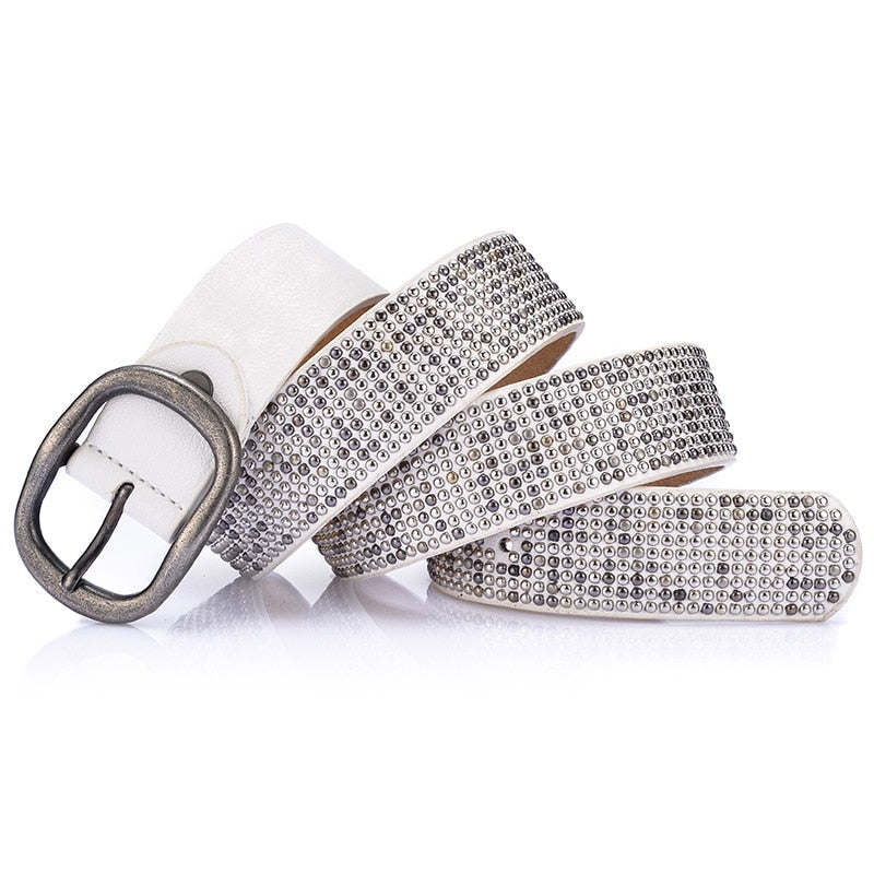 Belts High Quality Designer Women Studded Belts Brand Waist Belt Casual Pin Buckle Female Belts