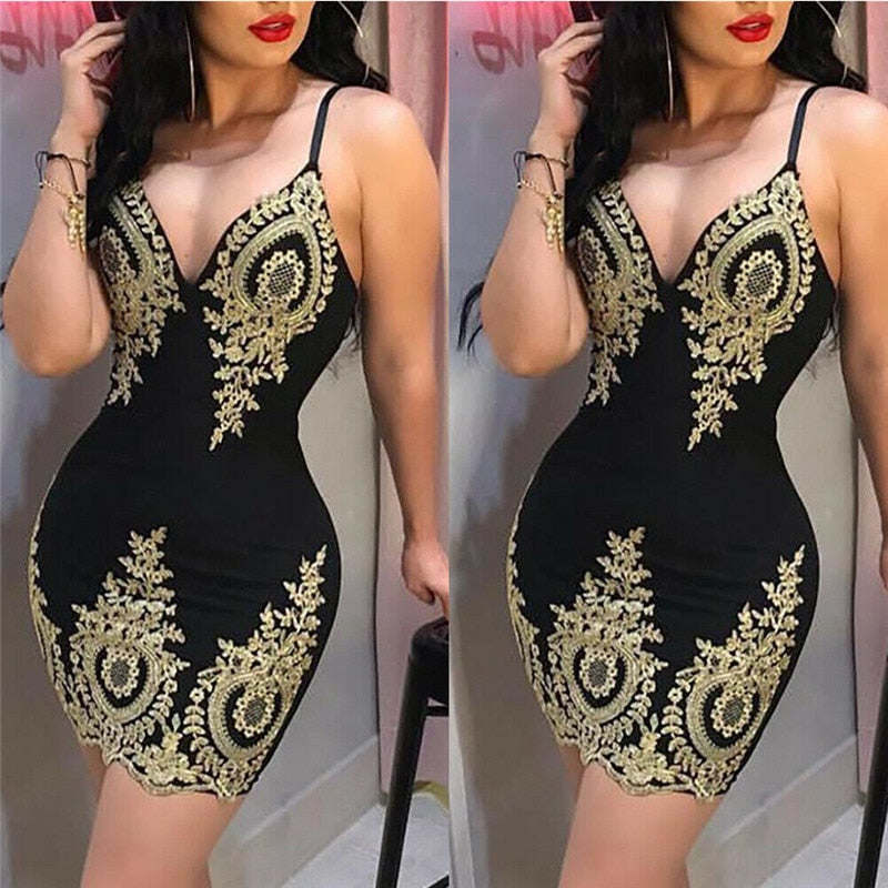 Summer Vintage Printed Sexy Strppy Party Dress Women Sleeveless Bandage Bodycon Evening Night Club Pencil Mini Dresses