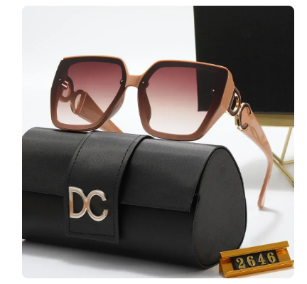 2024 New Fashion Sunglasses Luxury Brand Women Retro Square Big Frame Sunglasses Eyewear Uv400 Glasses Outdoor Shopping