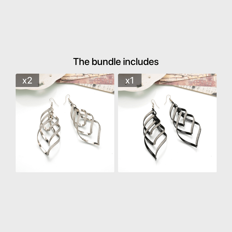 Metal Layered Swirling Geometric Earrings Personality Fashion Long Pendant Hook Earrings Elegant Ear Piercing Jewelry