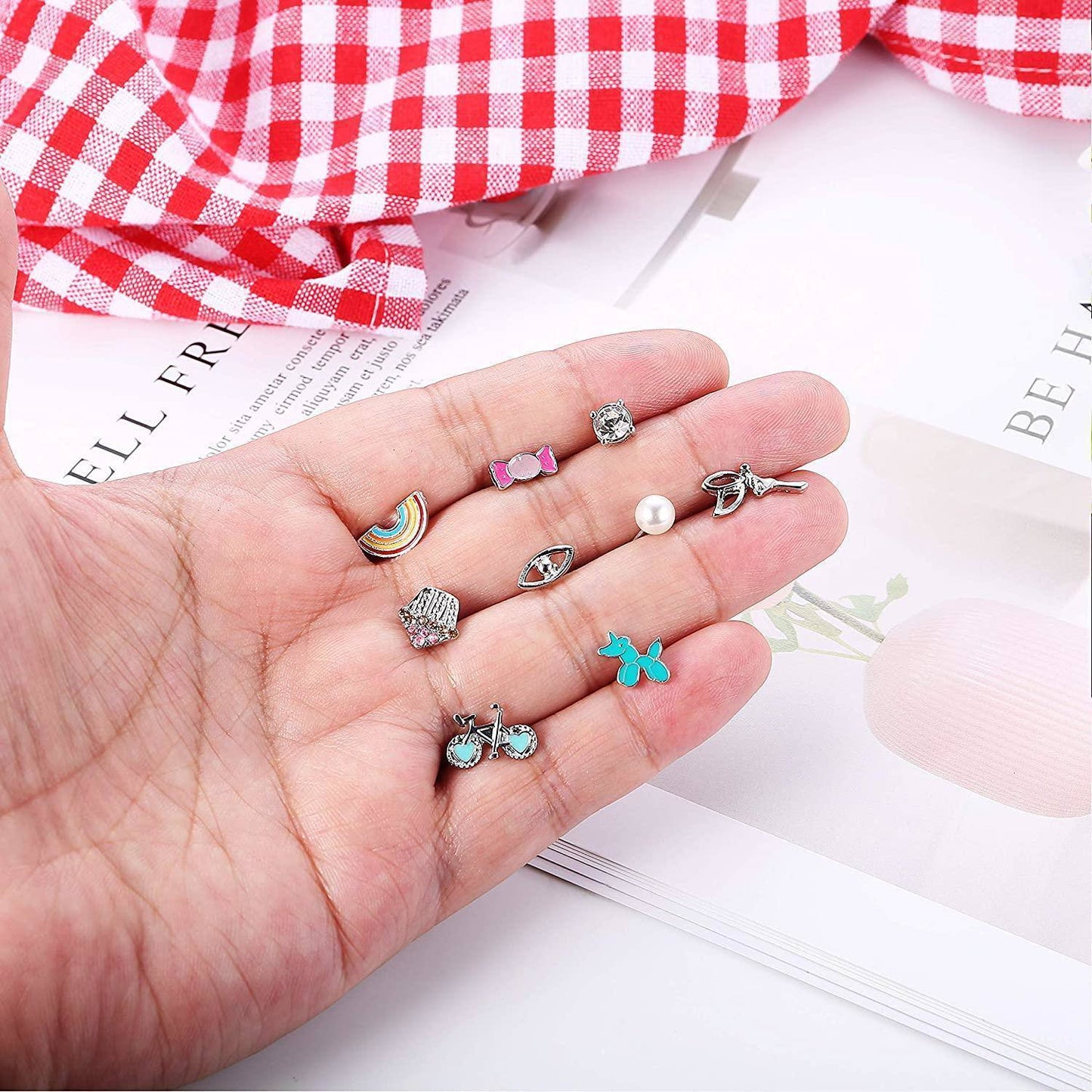 Stainless Steel Stud Earrings for Women Unicorn Candy Little Girls Cute Hypoallergenic Earrings Set