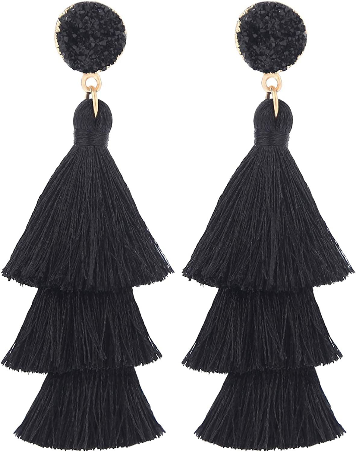 LEGITTA Tassel Earrings Layered Tiered Linear Drop Fashion Trending Earrings