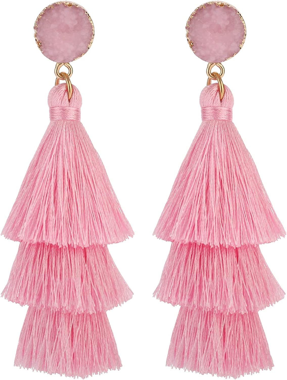 LEGITTA Tassel Earrings Layered Tiered Linear Drop Fashion Trending Earrings