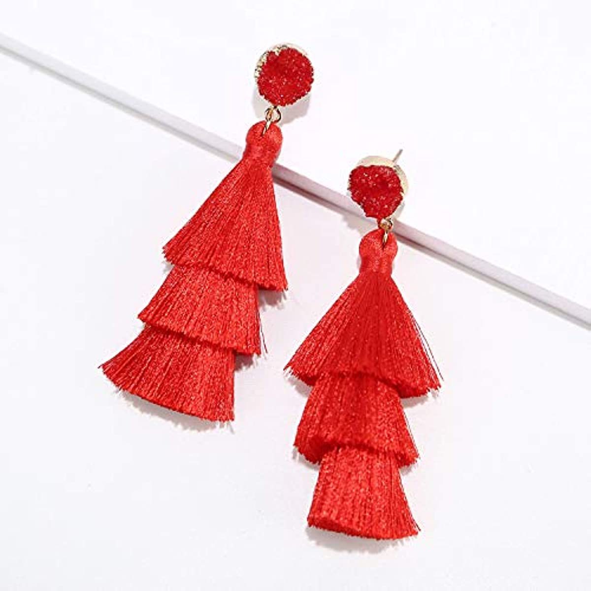 LEGITTA Tassel Earrings Layered Tiered Linear Drop Fashion Trending Earrings