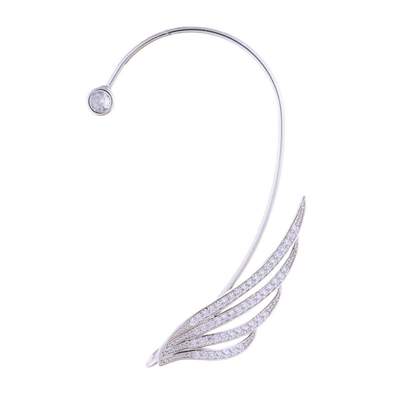 Swan Wings Ear Clip Stud Earrings