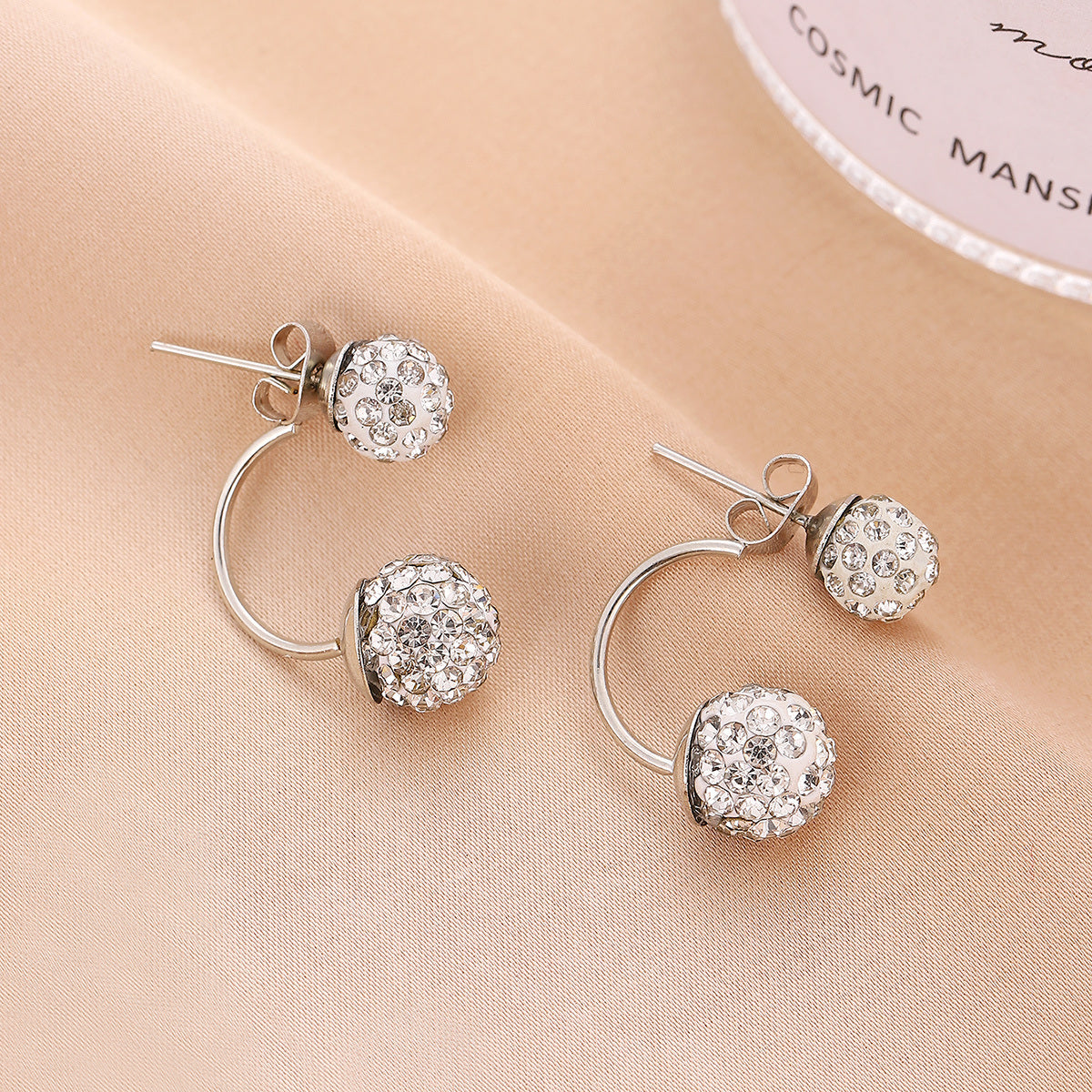 Shambhala Crystal Ball Stud Earrings