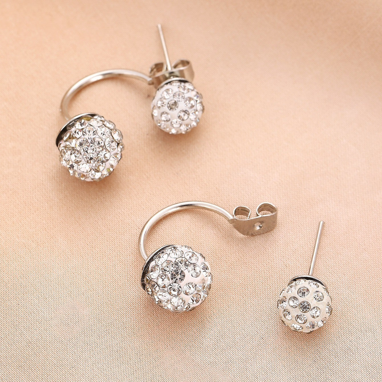 Shambhala Crystal Ball Stud Earrings