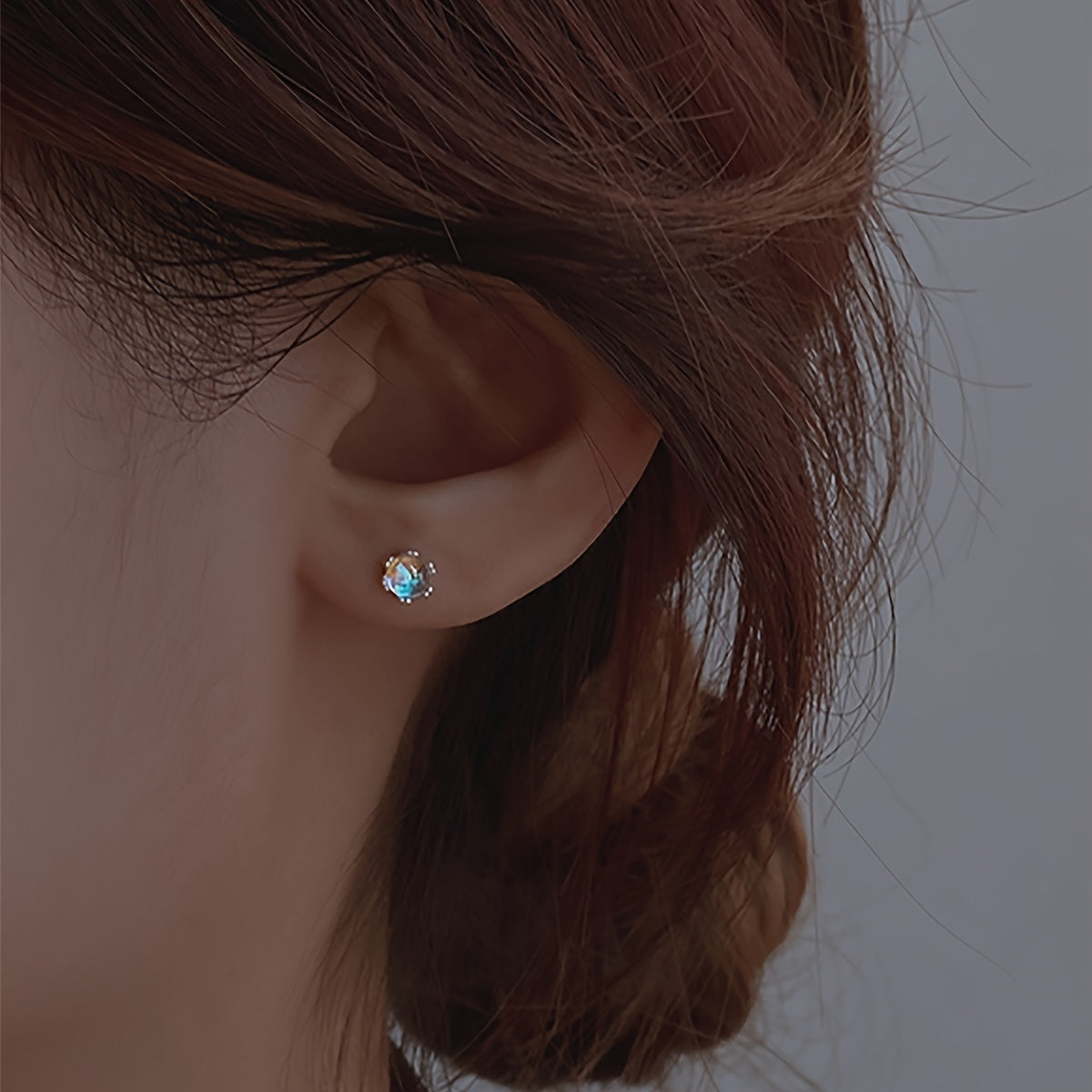 Moonstone Stud Earrings For Women Delicate Jewelry 1Pair