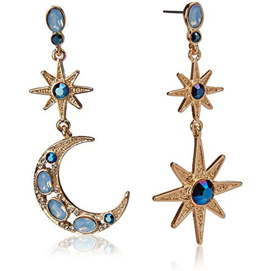 Celestial Moon & Star Drop Earrings