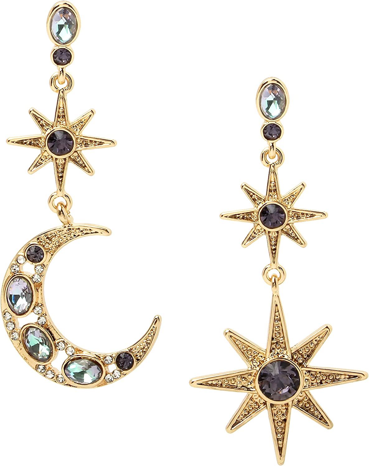 Celestial Moon & Star Drop Earrings