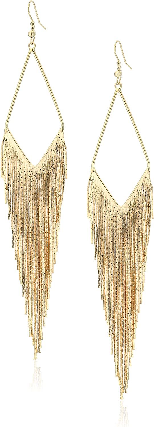 GUESS Basic Fringe Linear Drop Earrings