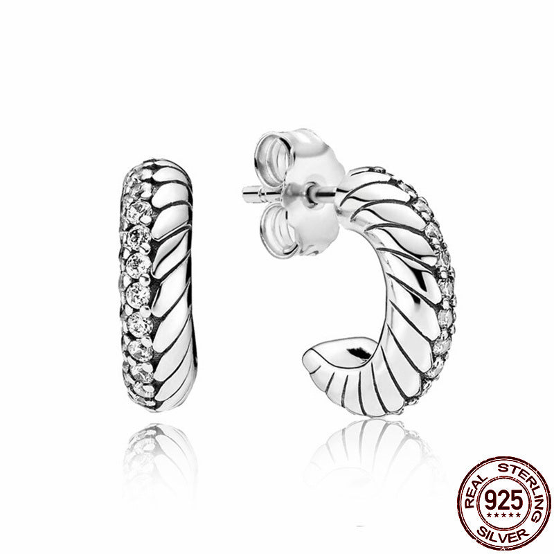 2021 Hot 925 Sterling Silver Lnfinite Zircon ear Studs For The Original Earrings Charm Making Fashion DIY Jewelry For Women