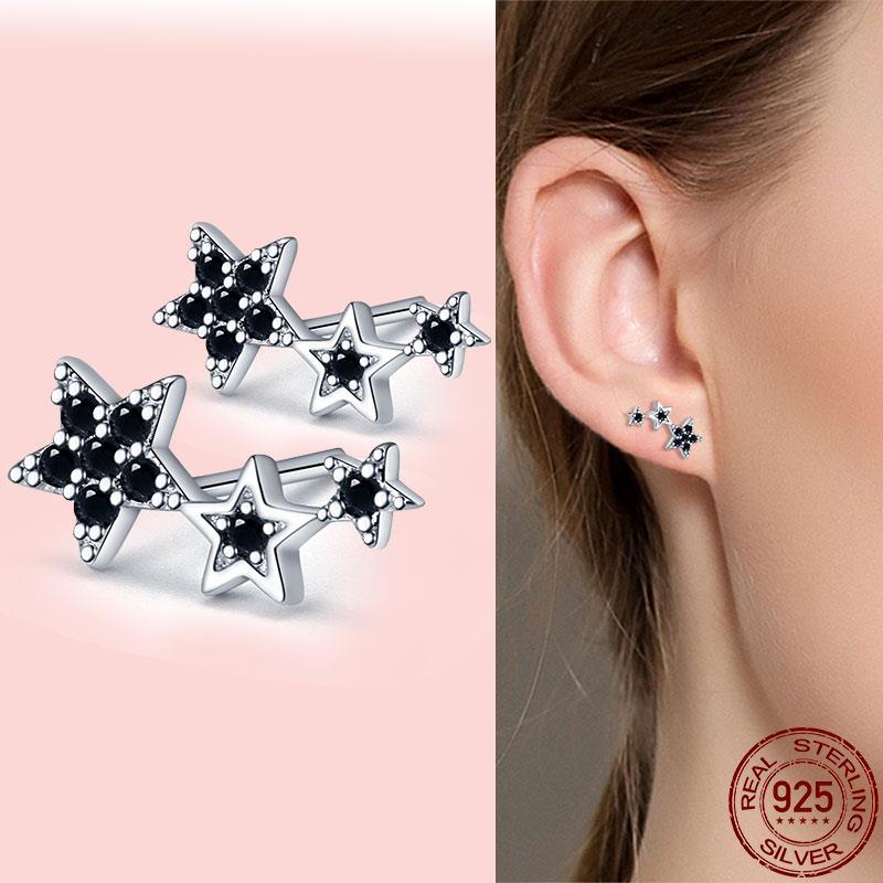 2023 New in original 925 Sterling Silver Round Zirconia Pave Earrings Little Bear Earring For Women Making Jewelry Wedding Gift