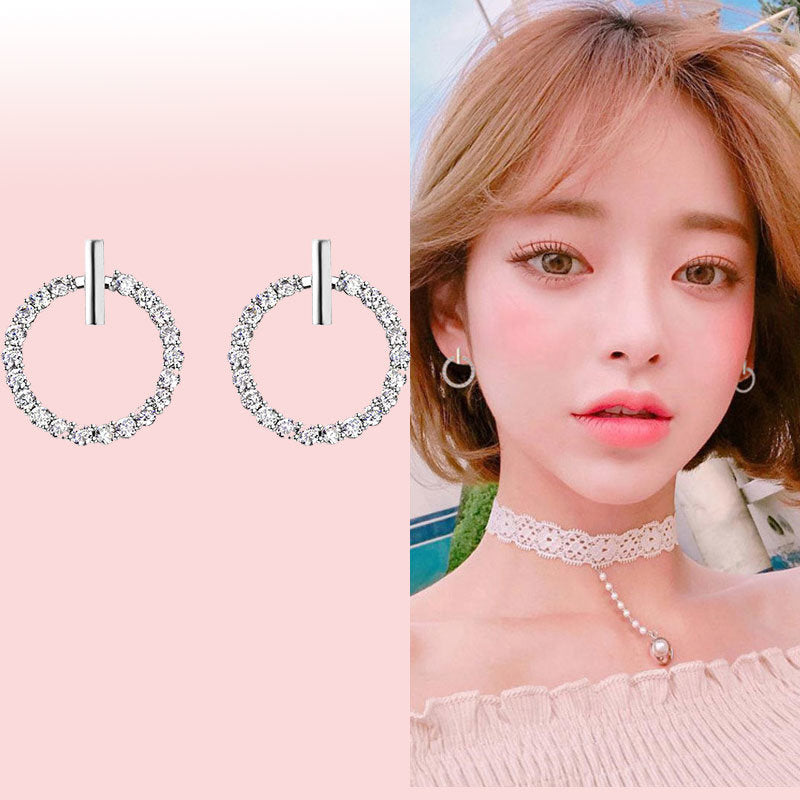 2023 New in original 925 Sterling Silver Round Zirconia Pave Earrings Little Bear Earring For Women Making Jewelry Wedding Gift