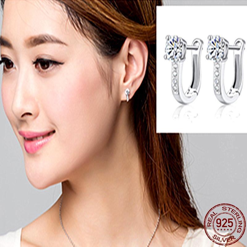 2023 New in original 925 Sterling Silver Round Zirconia Pave Earrings Little Bear Earring For Women Making Jewelry Wedding Gift