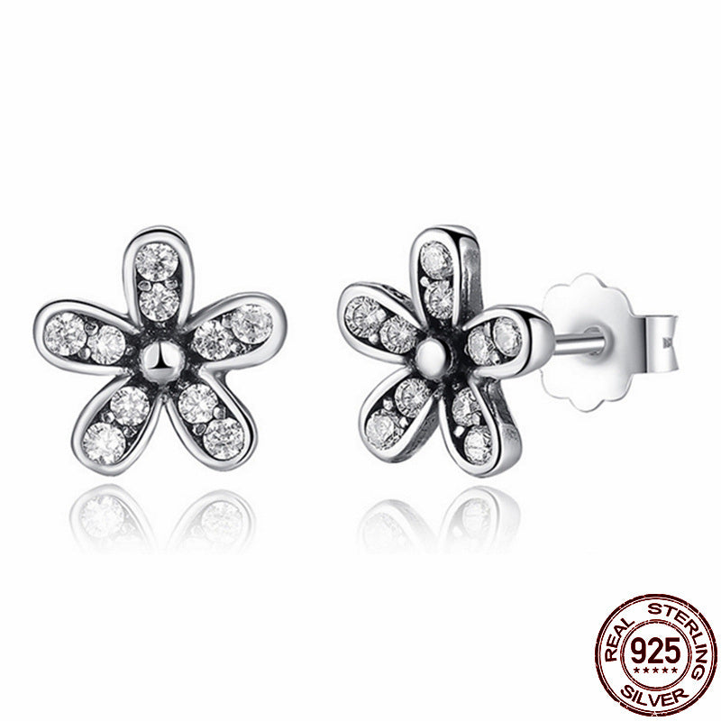 2021 Hot 925 Sterling Silver Lnfinite Zircon ear Studs For The Original Earrings Charm Making Fashion DIY Jewelry For Women