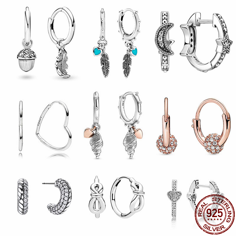 2021 Hot 925 Sterling Silver Lnfinite Zircon ear Studs For The Original Earrings Charm Making Fashion DIY Jewelry For Women