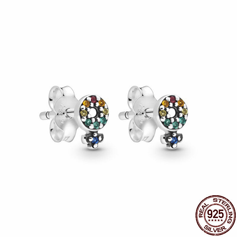 2021 Hot 925 Sterling Silver Lnfinite Zircon ear Studs For The Original Earrings Charm Making Fashion DIY Jewelry For Women