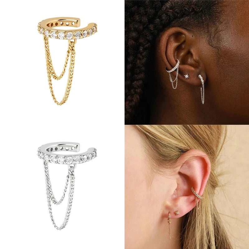 Cross Ear Cuff Non Pierced Earrings for Women 925 Sterling Silver Micro Pave CZ Small Clip on Earrings Cartilage Jewel 1PC