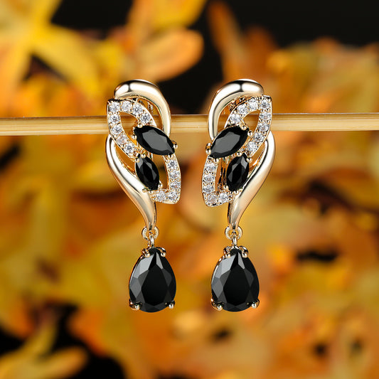 Romantic Crystal Dangle Earrings Water Cut Zircon Women Birthstone Party Earrings Jewelry Gifts