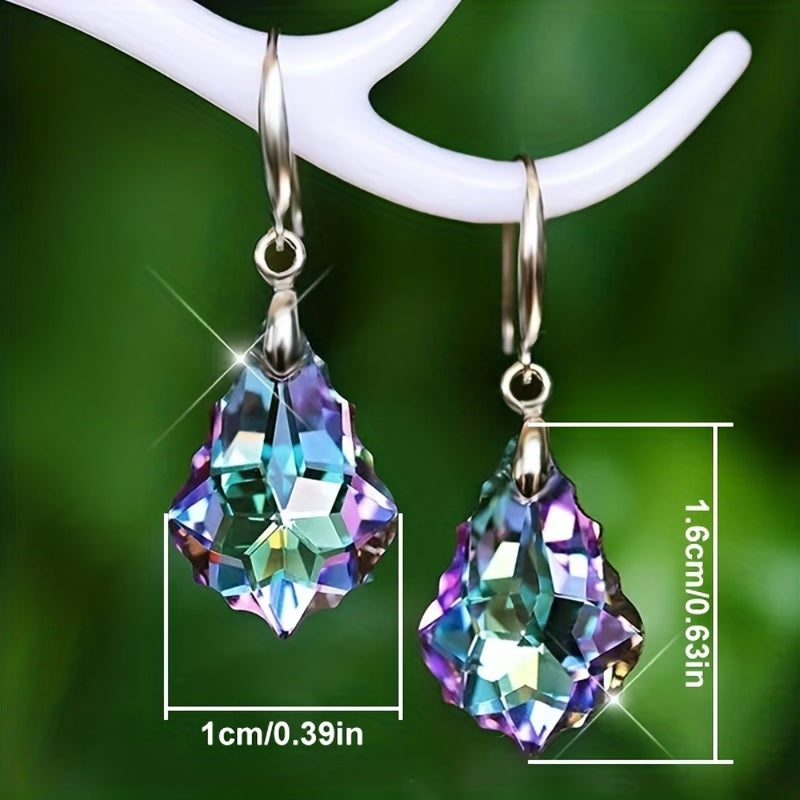 1 Pair Droplet-shaped Color Rhinestone Earrings Pendant Earrings Fashion Accessories Men's Casual Jewelry Casual Earrings For Men Accessories Gift