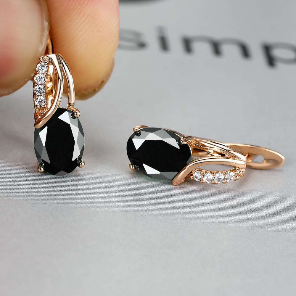 Simple Fashion Oval Cut Marble Marble Zircon Earrings Vintage Zircon Earrings Bridesmaid Wedding Jewelry Gift