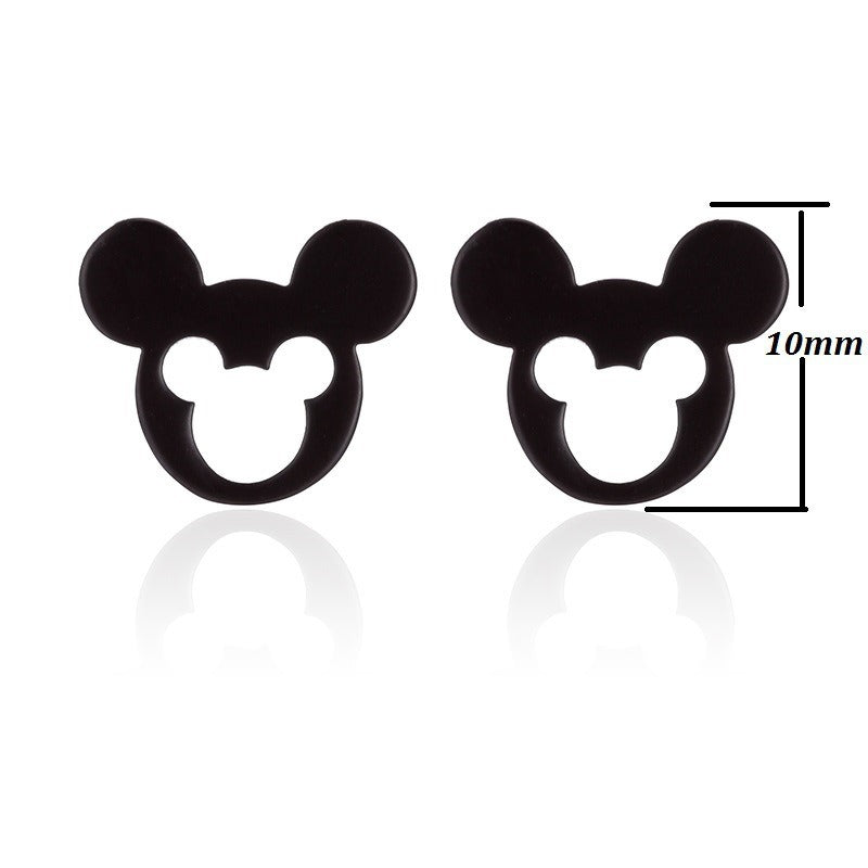 1 Pairs Stainless Steel Mickey Mouse Stud Earrings for Women  Earrings Huggie Piercing Fashion