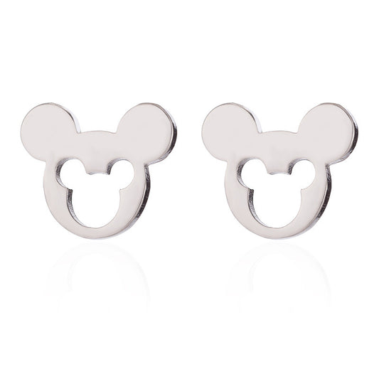 1 Pairs Stainless Steel Mickey Mouse Stud Earrings for Women  Earrings Huggie Piercing Fashion