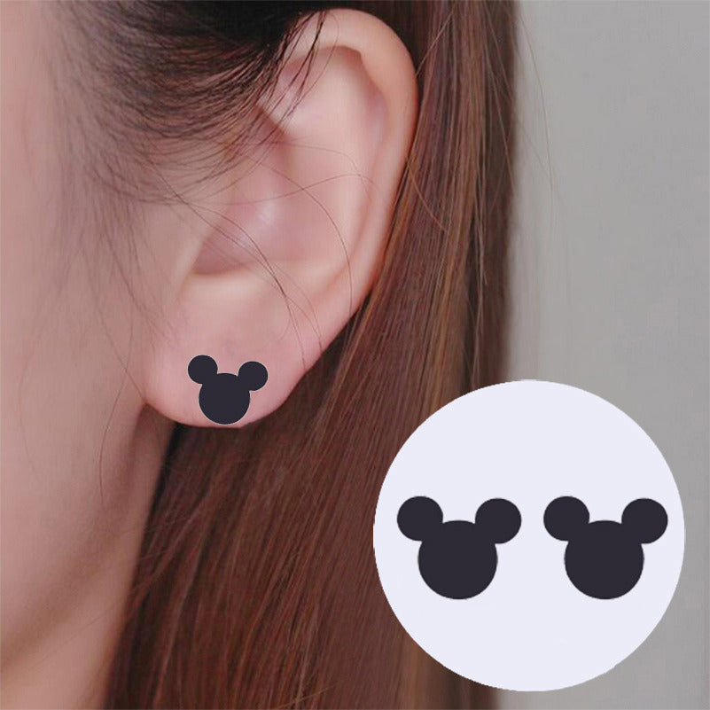 1 Pairs Stainless Steel Mickey Mouse Stud Earrings for Women  Earrings Huggie Piercing Fashion