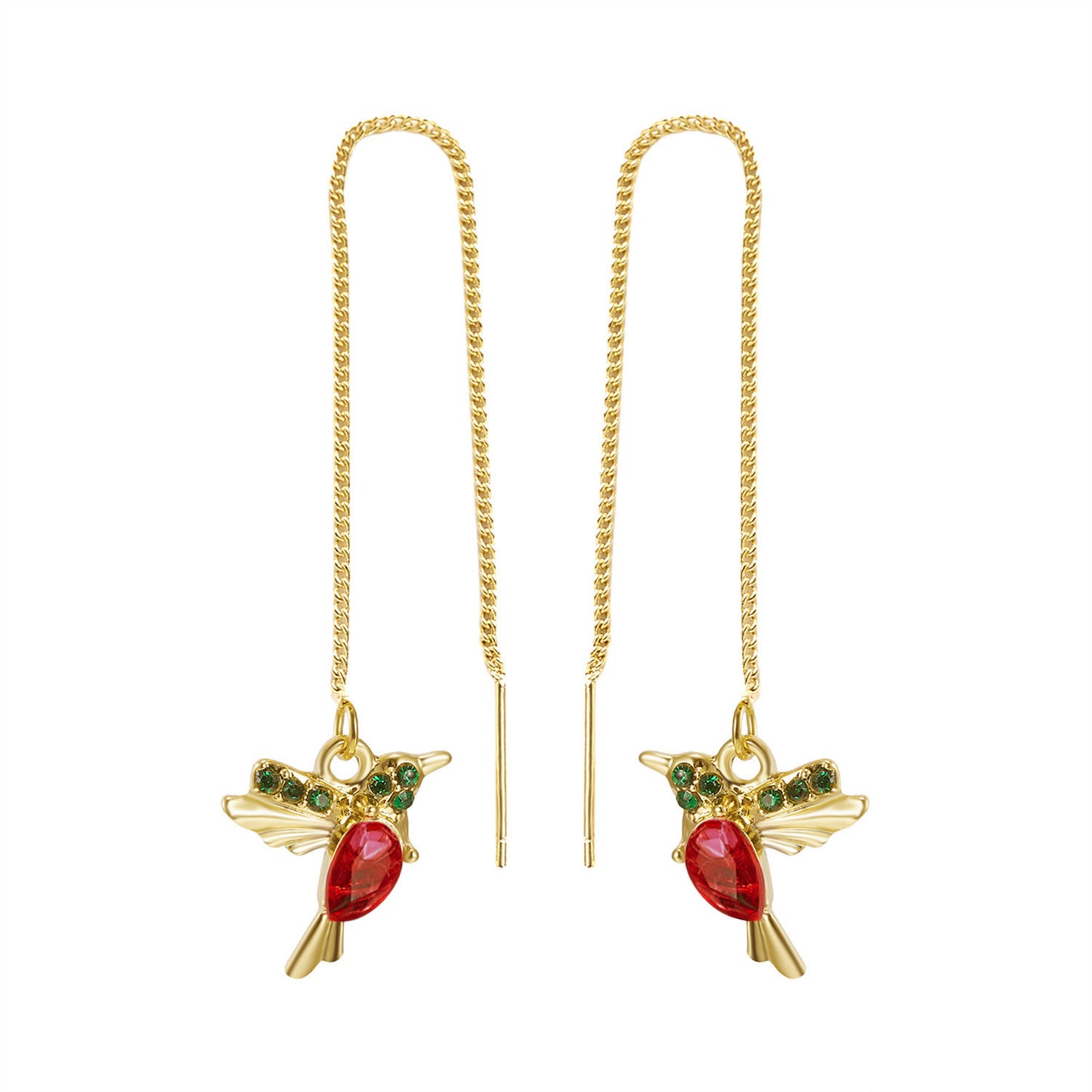 Winged Bird Ear Wire Hummingbird Earring Clavicle Chain