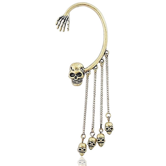 Skull Rivet Tassel Earrings