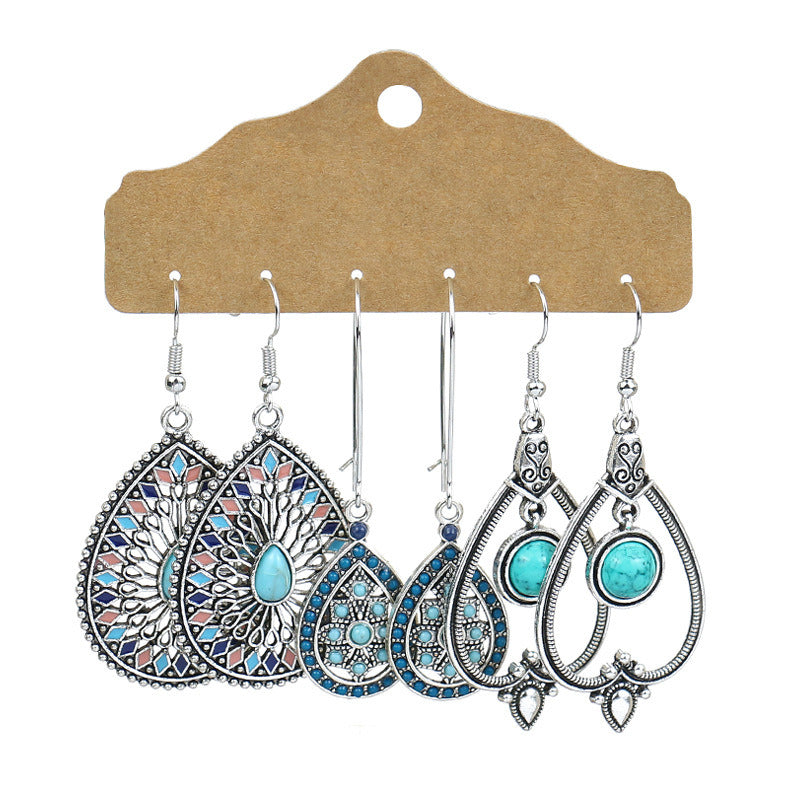 3 Pairs Boho Drop Dangle Earrings Vintage Earrings Set for Women